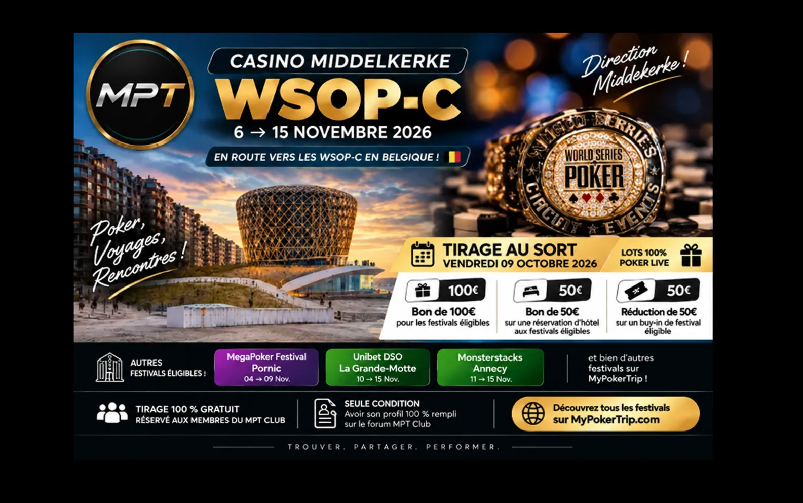 Tirage au sort MyPokerTrip - WSOP-C Middelkerke